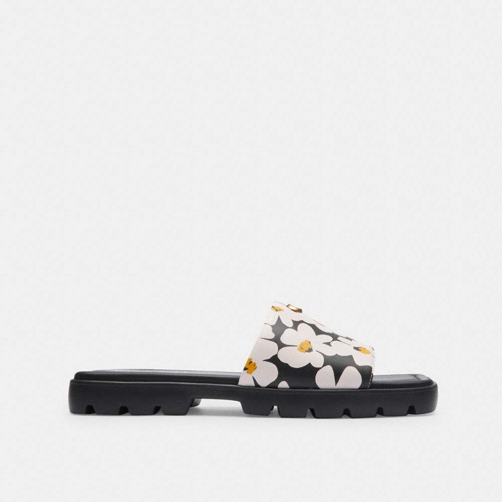 Sandalias Coach Florence With Floral Print Chalk Mujer Multicolor | CL_CH96102