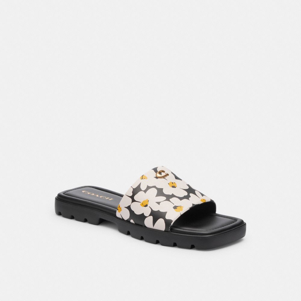 Sandalias Coach Florence With Floral Print Chalk Mujer Multicolor | CL_CH96102