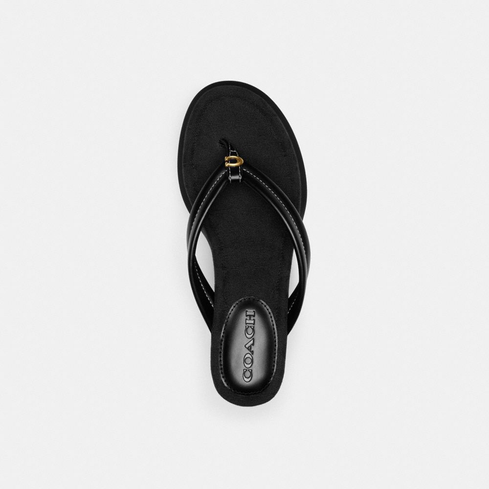 Sandalias Coach Franki Flip Flop In Signature Jacquard Mujer Negras | CL_CH23487