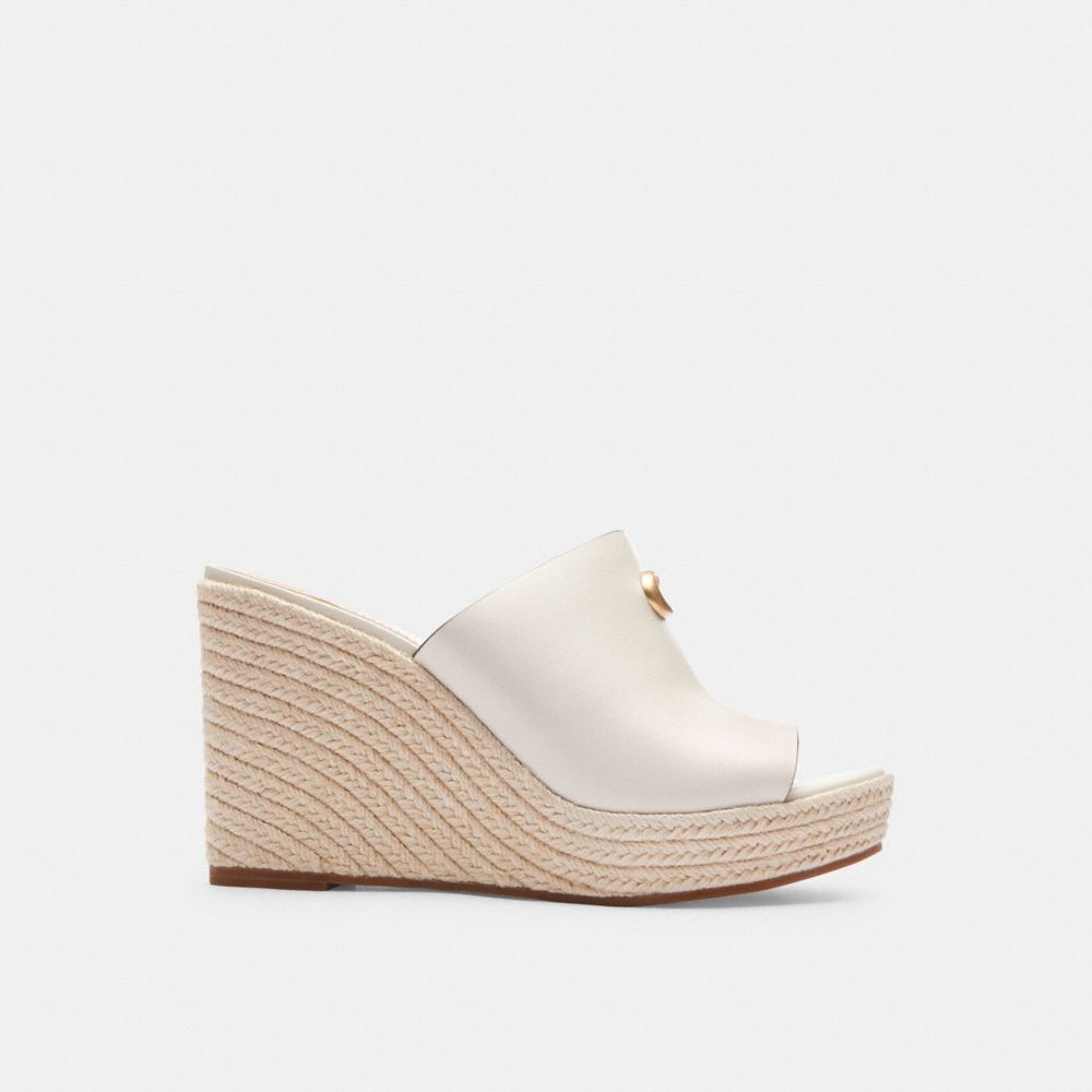 Sandalias Coach Gloria Wedge Chalk Mujer Blancas | CL_CH37022