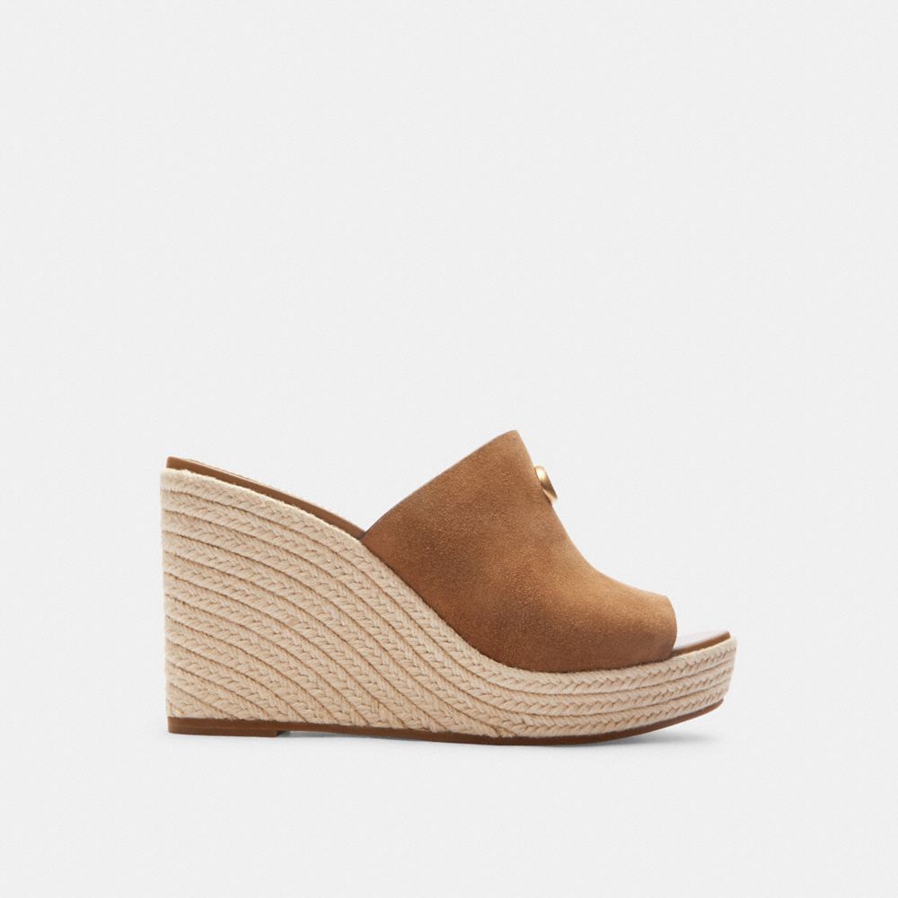 Sandalias Coach Gloria Wedge Coconut Mujer Marrones | CL_CH89011