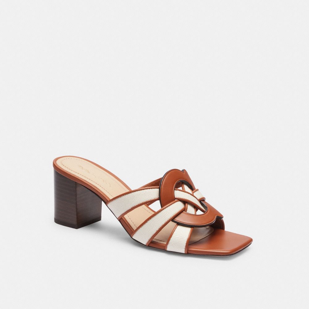 Sandalias Coach Nikki Chalk Burnished Amber Mujer Marrones | CL_CH49366