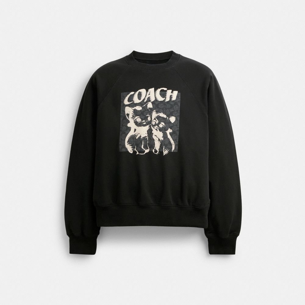 Sudaderas Coach The Lil Nas X Drop Signature Cats Crewneck Hombre Negras | CL_CH92398