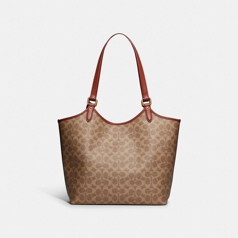 Tote Coach Day In Signature Canvas Brass Mujer Marrones | CL_CH26449