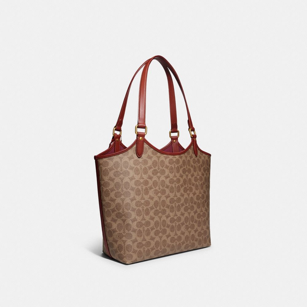 Tote Coach Day In Signature Canvas Brass Mujer Marrones | CL_CH26449