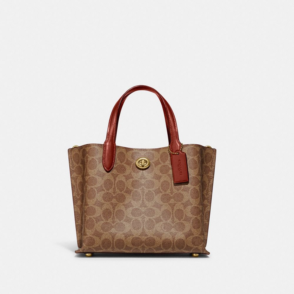 Tote Coach Willow 24 In Signature Mujer Marrones Rojas | CL_CH36151