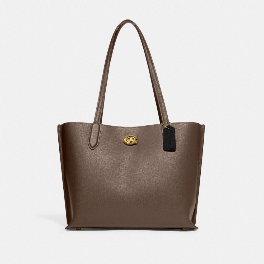 Tote Coach Willow Pebble Leather Mujer Gris Oscuro | CL_CH85873