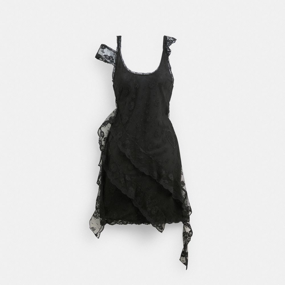 Vestido Coach All Over Lace Mini Mujer Negras | CL_CH79175