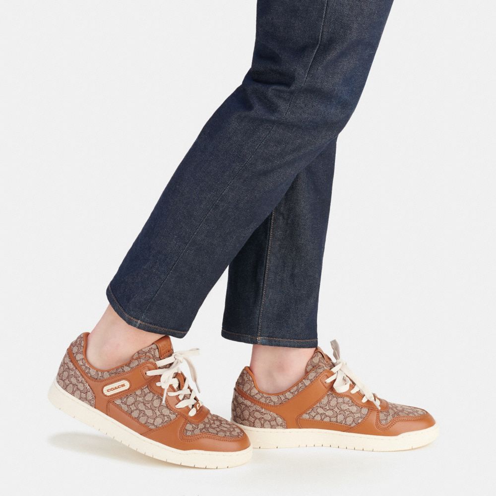 Zapatillas Coach C201 In Micro Signature Jacquard Burnished Amber Hombre Marrones | CL_CH79025