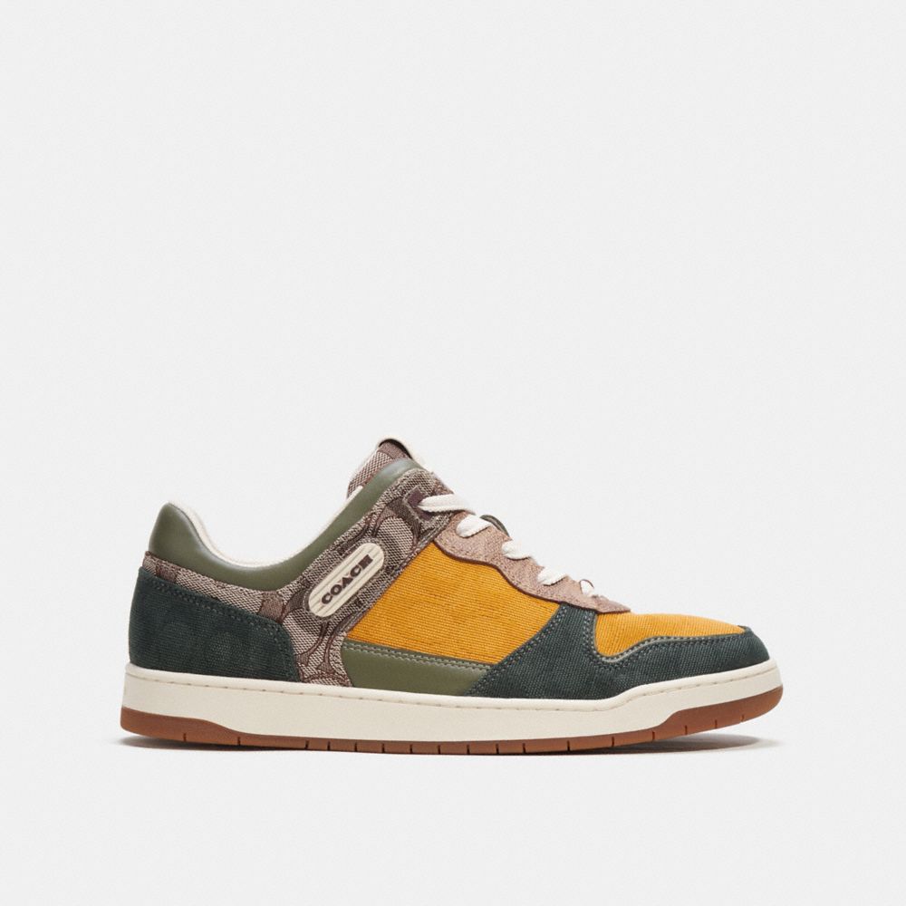 Zapatillas Coach C201 In Mixed Signature Fabric Oak Hombre Verde | CL_CH64639