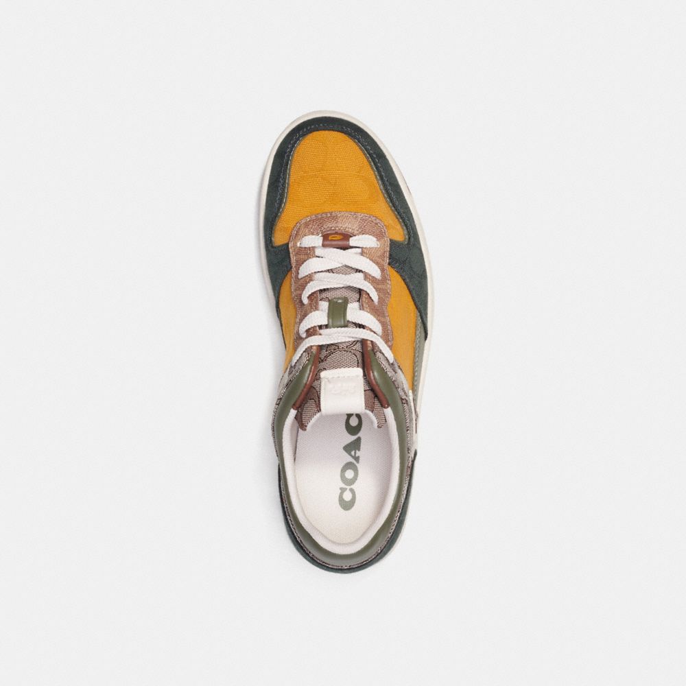 Zapatillas Coach C201 In Mixed Signature Fabric Oak Hombre Verde | CL_CH64639