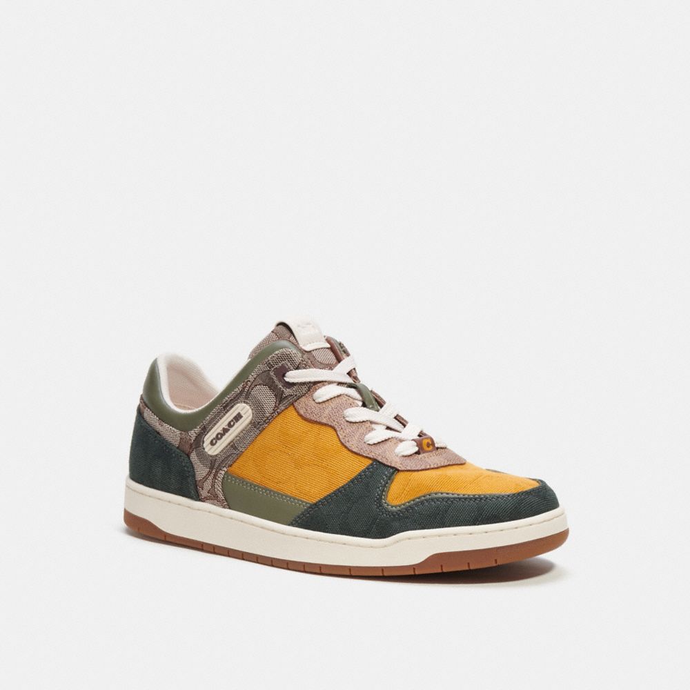 Zapatillas Coach C201 In Mixed Signature Fabric Oak Hombre Verde | CL_CH64639