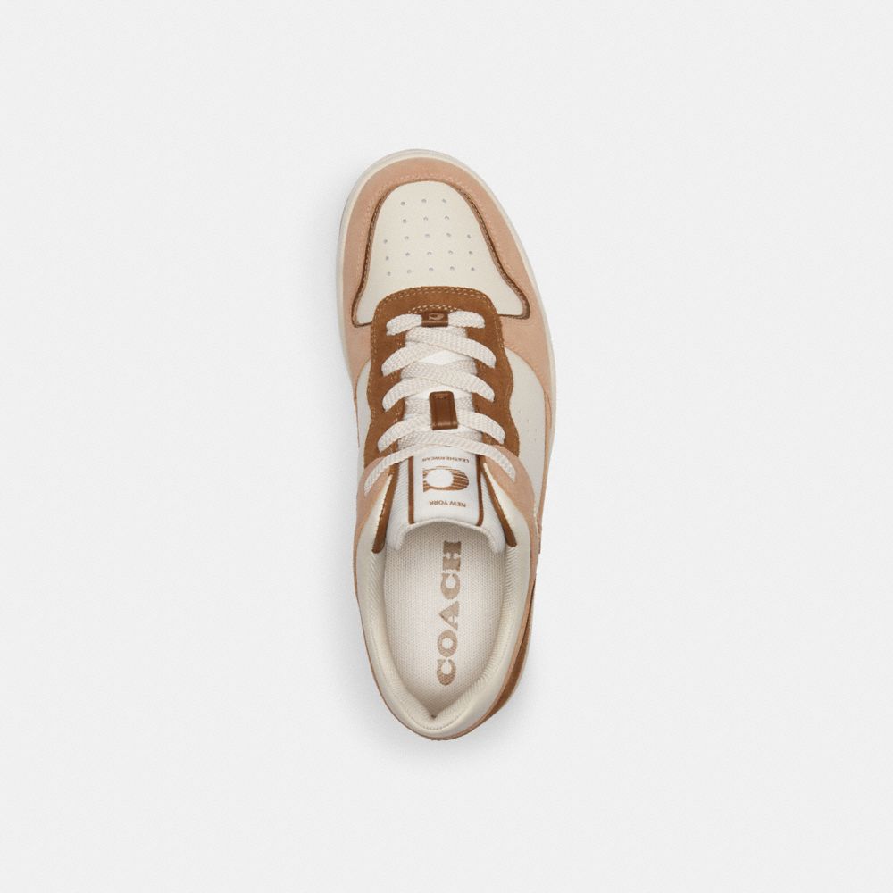 Zapatillas Coach C201 Low Top Chalk Mujer Rosas Blancas | CL_CH48064