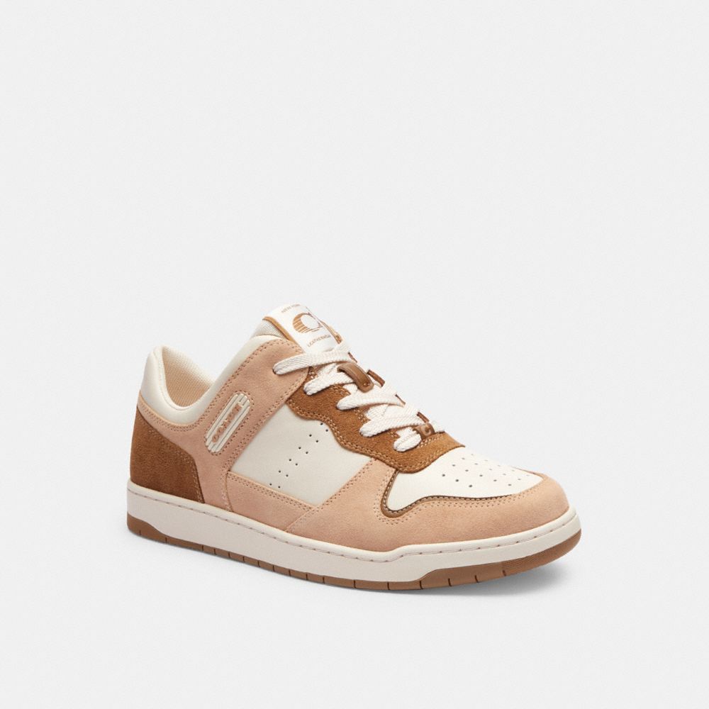 Zapatillas Coach C201 Low Top Chalk Mujer Rosas Blancas | CL_CH48064