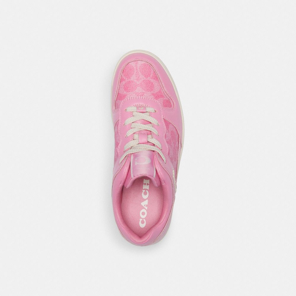 Zapatillas Coach C201 Low Top In Signature Canvas Vivid Mujer Rosas | CL_CH57038