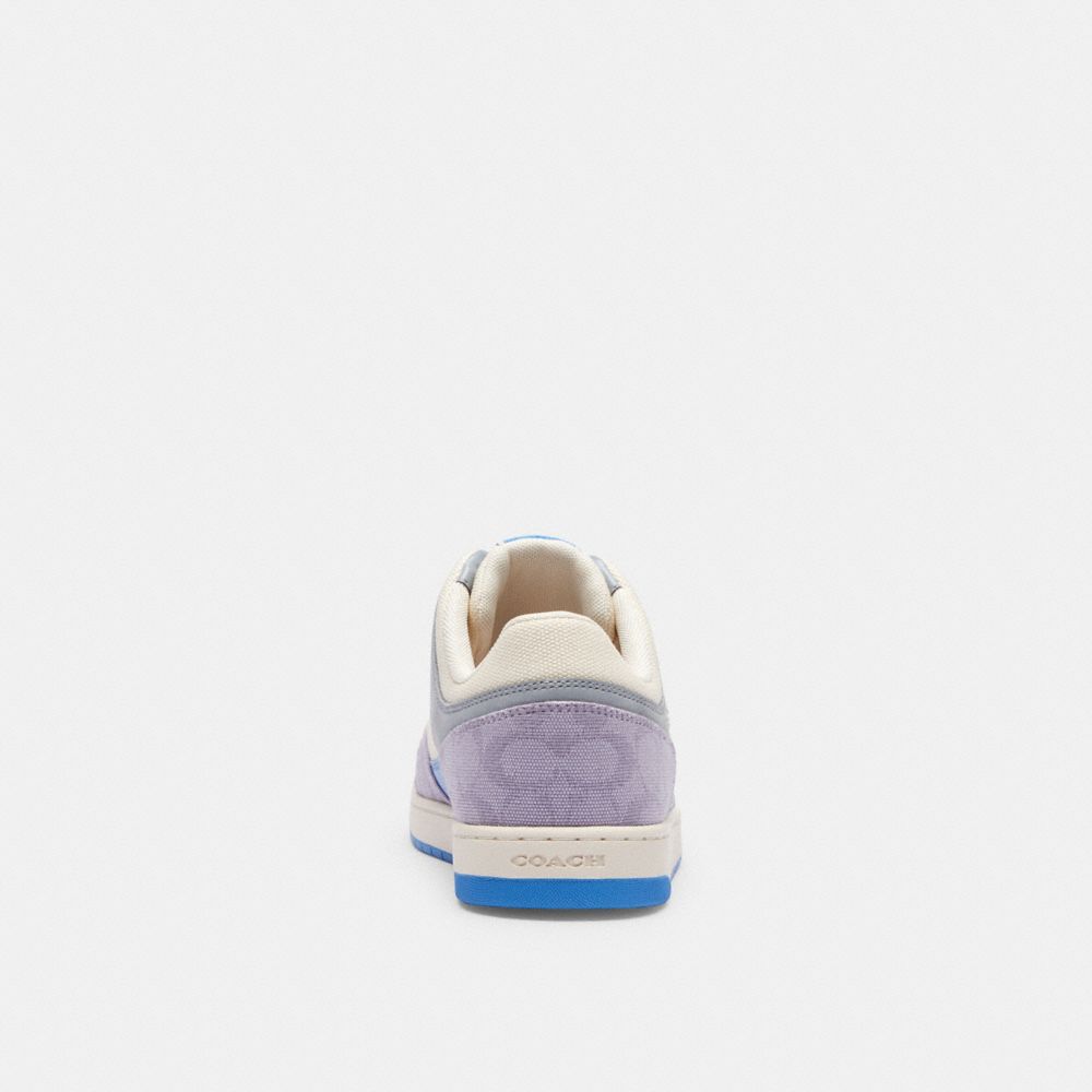 Zapatillas Coach C201 Low Top In Signature Canvas Chalk Mujer Moradas | CL_CH92161