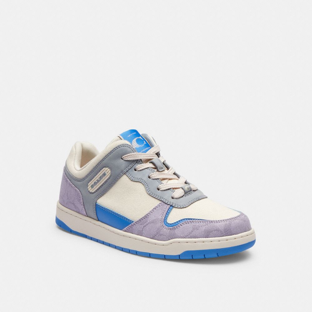 Zapatillas Coach C201 Low Top In Signature Canvas Chalk Mujer Moradas | CL_CH92161