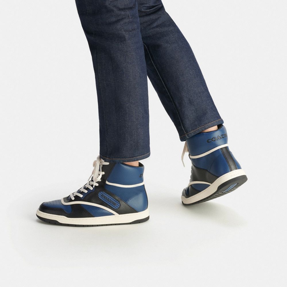 Zapatillas Coach C202 High Top Hombre Azules Oscuro | CL_CH43204