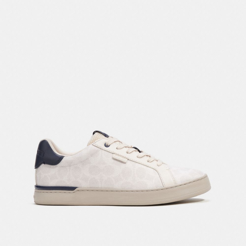 Zapatillas Coach Lowline Low Top In Signature Canvas Chalk Cobalt Hombre Blancas | CL_CH49636