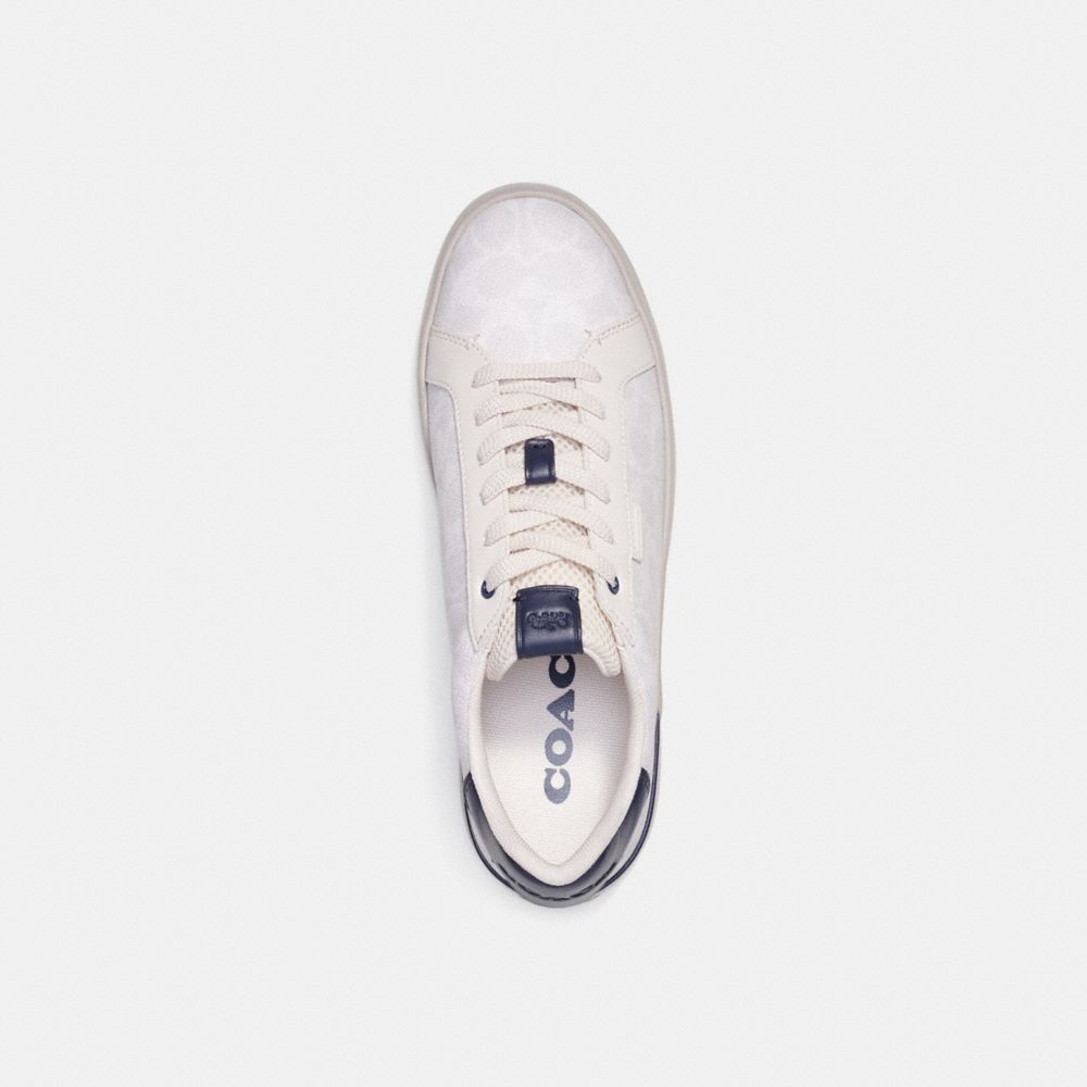 Zapatillas Coach Lowline Low Top In Signature Canvas Chalk Cobalt Hombre Blancas | CL_CH49636