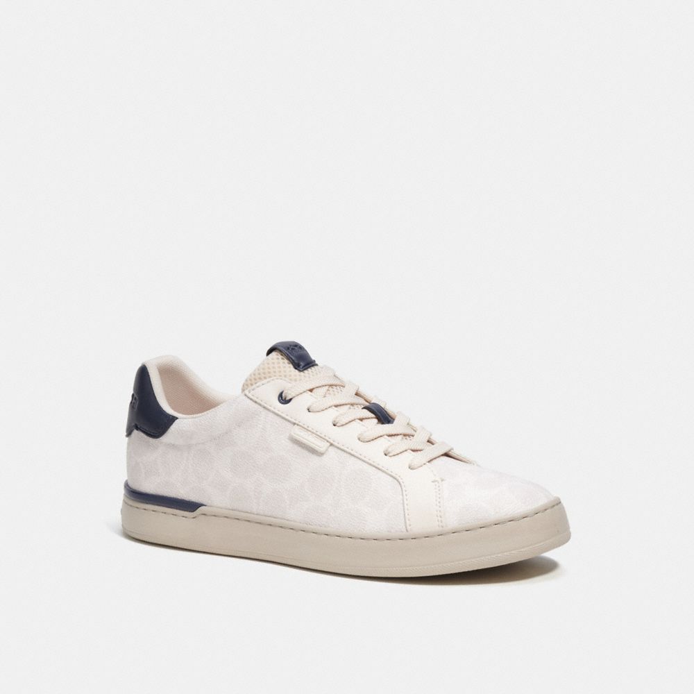 Zapatillas Coach Lowline Low Top In Signature Canvas Chalk Cobalt Hombre Blancas | CL_CH49636